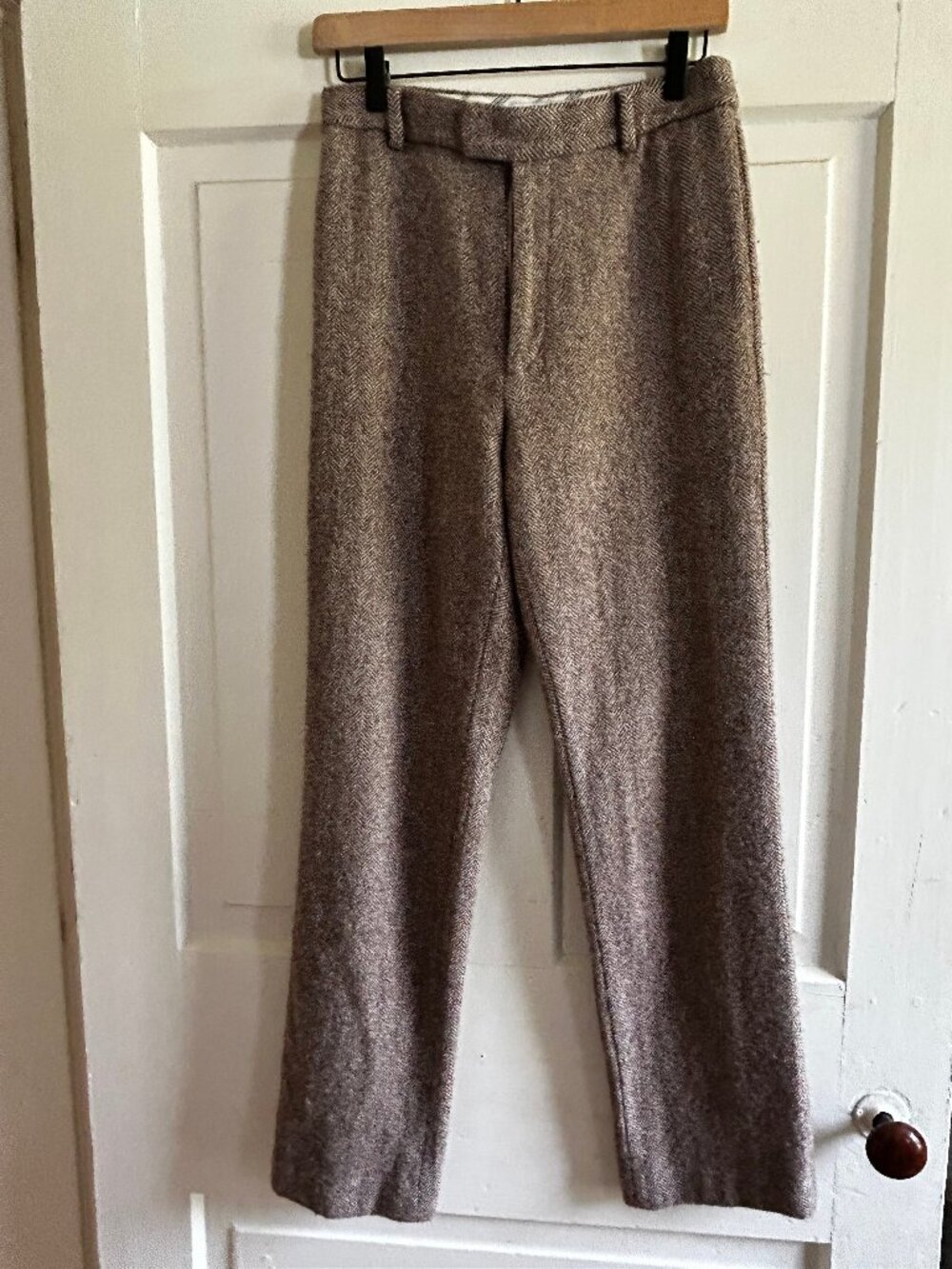Ines de la Fressange  x  Uniqlo herringbone tweed pants brown sz 4